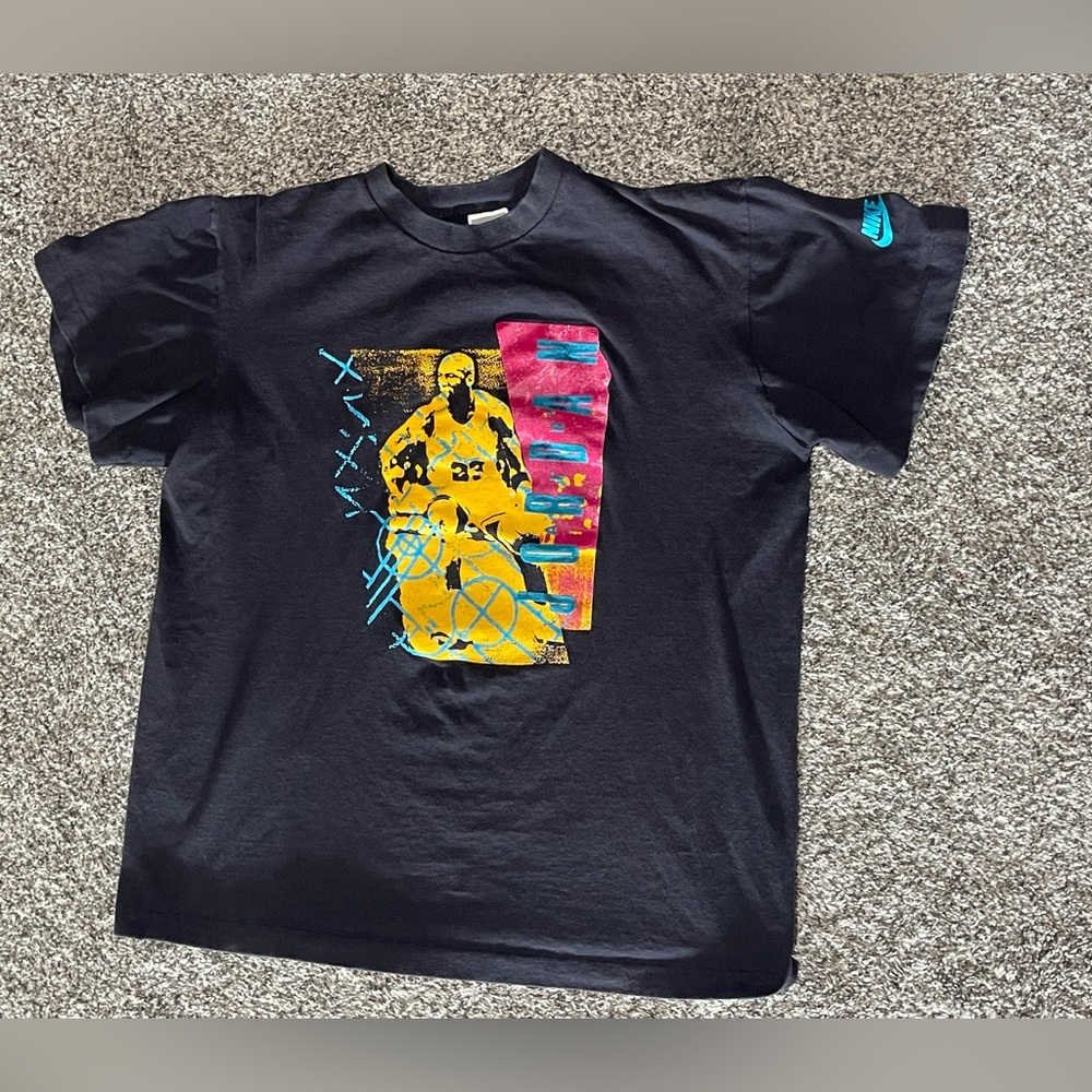 1991 Vintage Nike Air Jordan VI Black T-Shirt Made in USA Boys Youth XL Rare